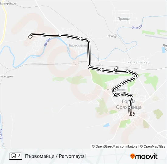 Автобус 7: карта маршрута