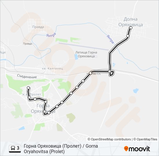 3 автобус Карта на Линията