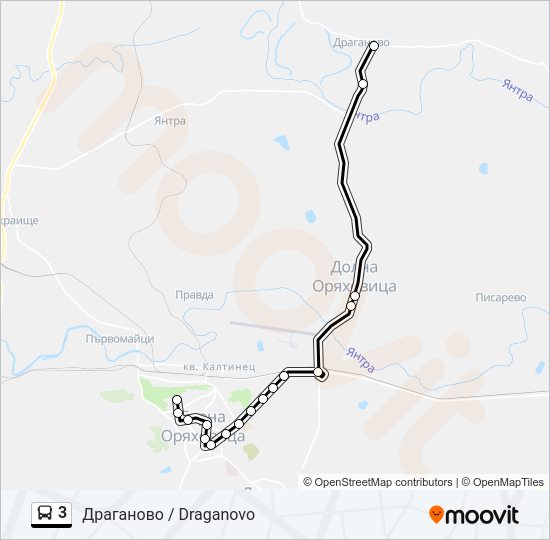 3 автобус Карта на Линията