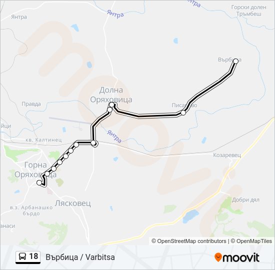 18 Bus Line Map