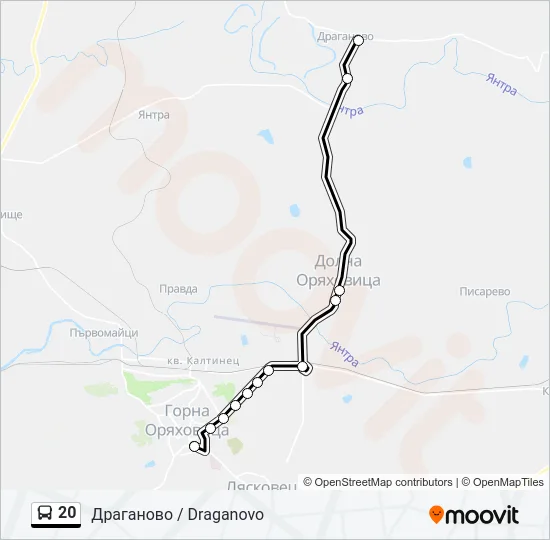 Автобус 20: карта маршрута