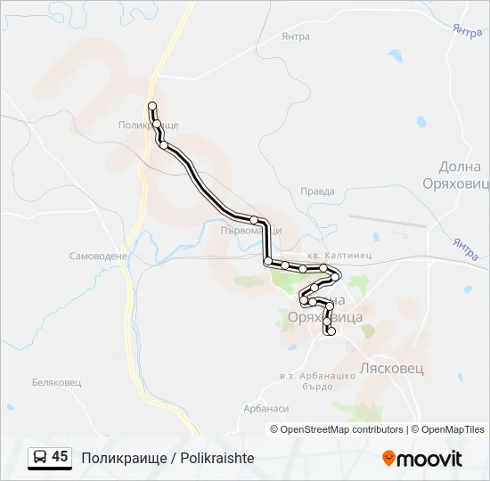 45 Bus Line Map