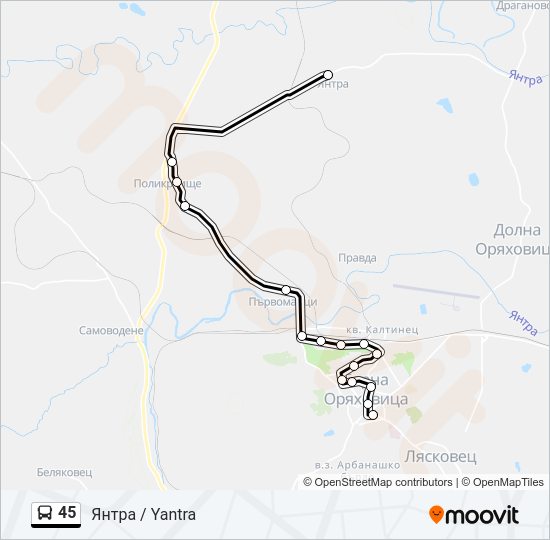 45 Bus Line Map