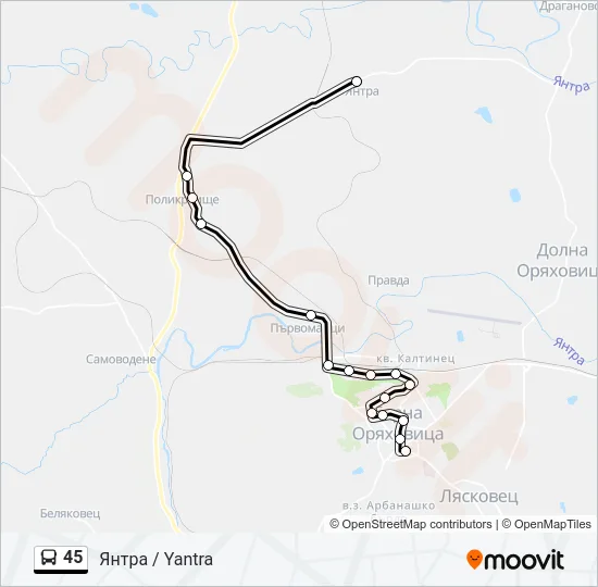 45 Bus Line Map
