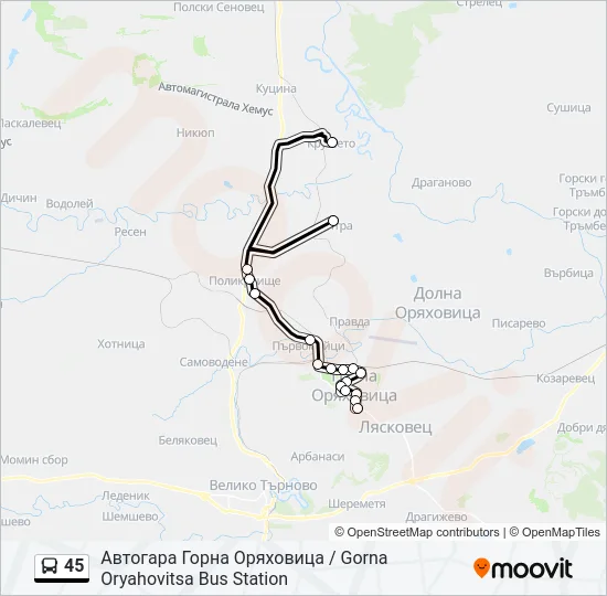 45 Bus Line Map