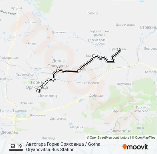 Автобус 19: карта маршрута
