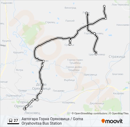Автобус 27: карта маршрута