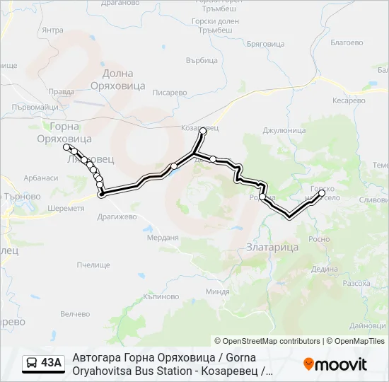 43А Bus Line Map