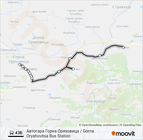 43Б Bus Line Map