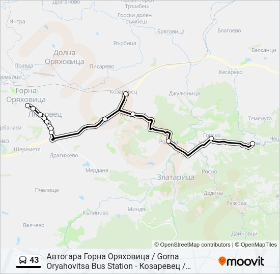 43 Bus Line Map
