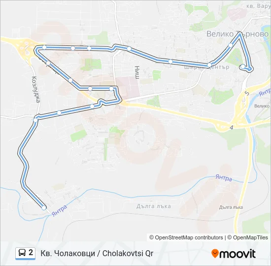 2 Bus Line Map