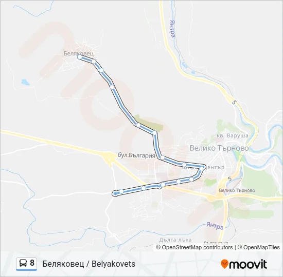 8 Bus Line Map