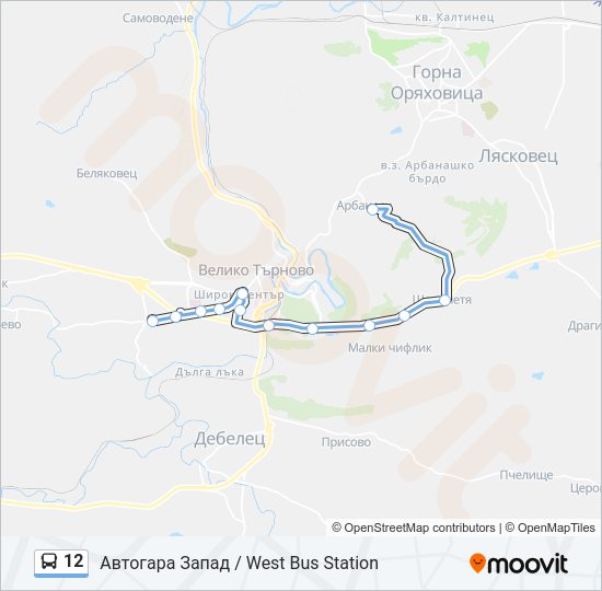 12 Bus Line Map