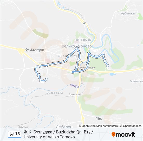 13 Bus Line Map