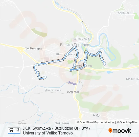 13 Bus Line Map