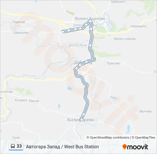 33 Bus Line Map