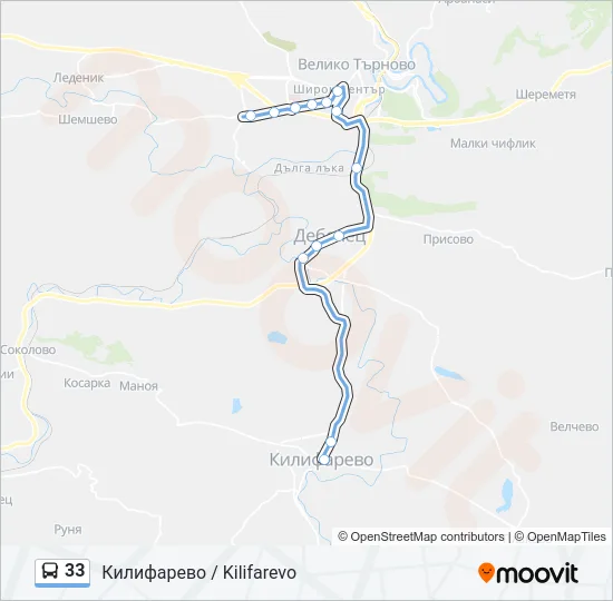 33 Bus Line Map