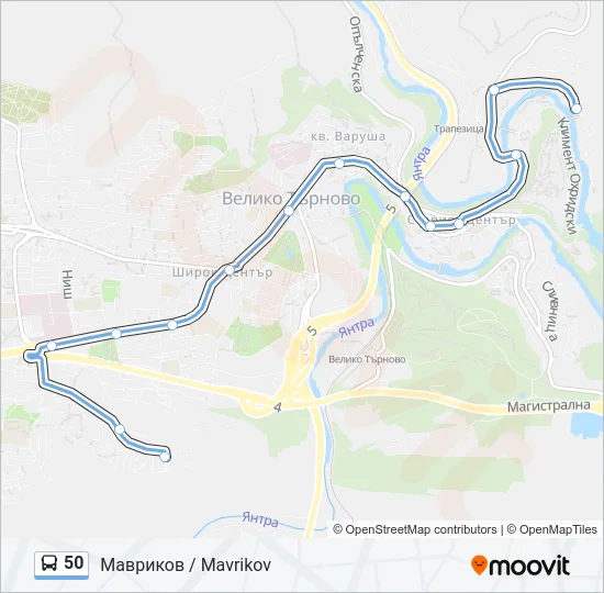 50 Bus Line Map