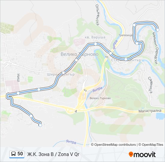50 Bus Line Map