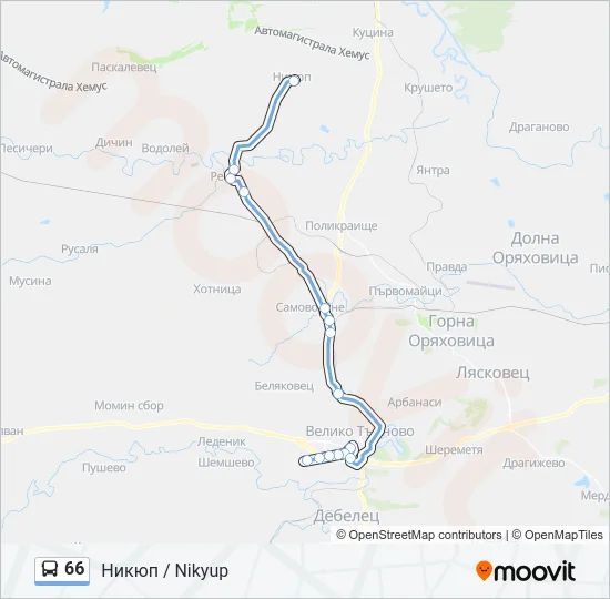 66 Bus Line Map