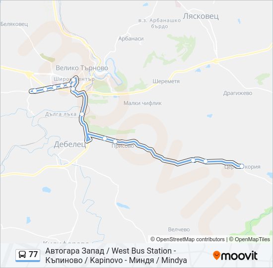 77 Bus Line Map