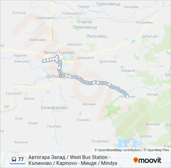 77 Bus Line Map