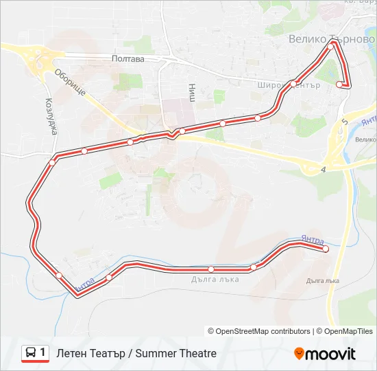 1 Bus Line Map