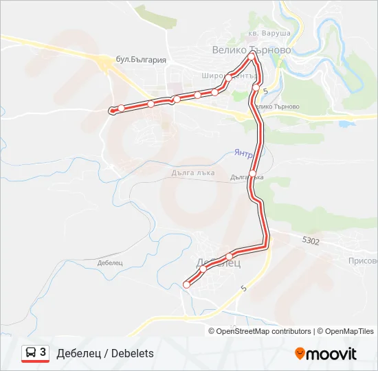 3 Bus Line Map
