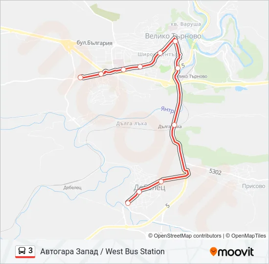 3 Bus Line Map