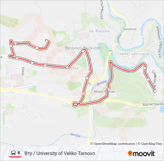 4 Bus Line Map