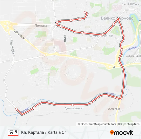 9 Bus Line Map