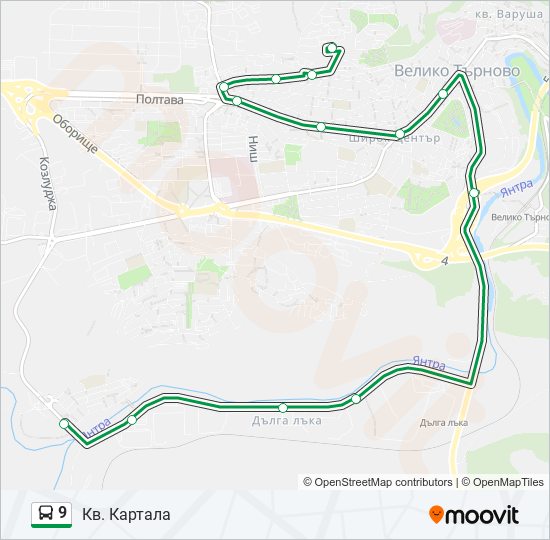 9 bus Line Map