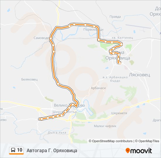 10 bus Line Map