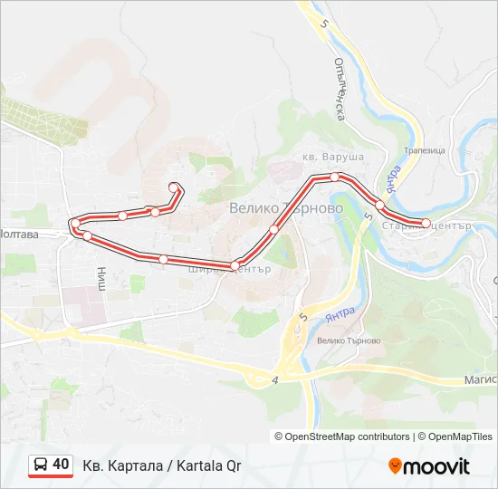 40 Bus Line Map