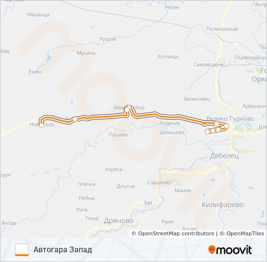 НОВО СЕЛО bus Line Map