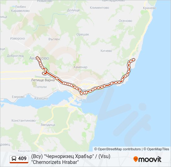 409 Bus Line Map