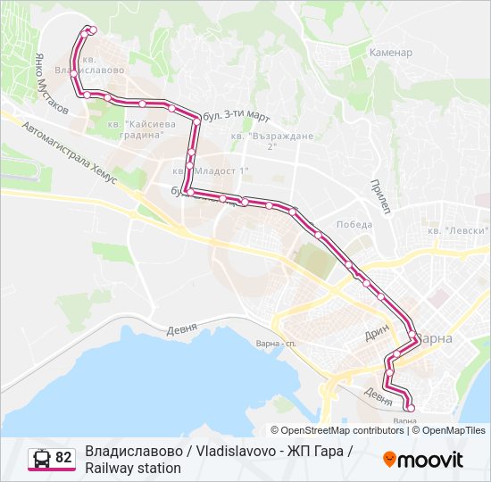 82 Trolleybus Line Map