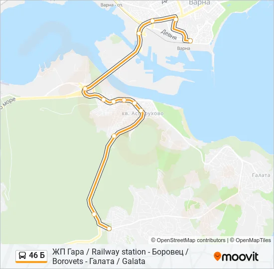 Автобус 46 Б: карта маршрута