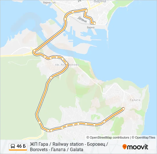 Автобус 46 Б: карта маршрута