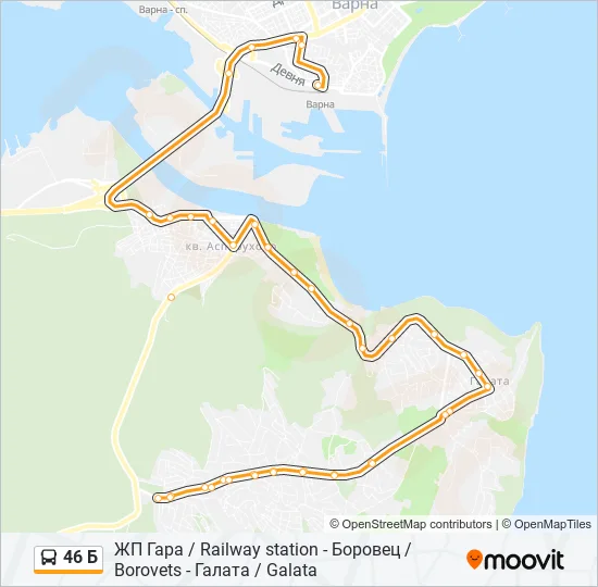 Автобус 46 Б: карта маршрута