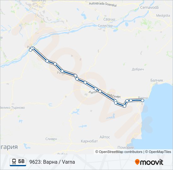 БВ Train Line Map