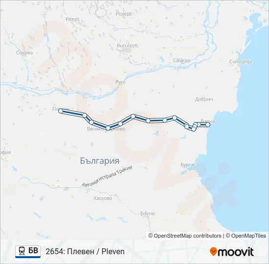БВ Train Line Map