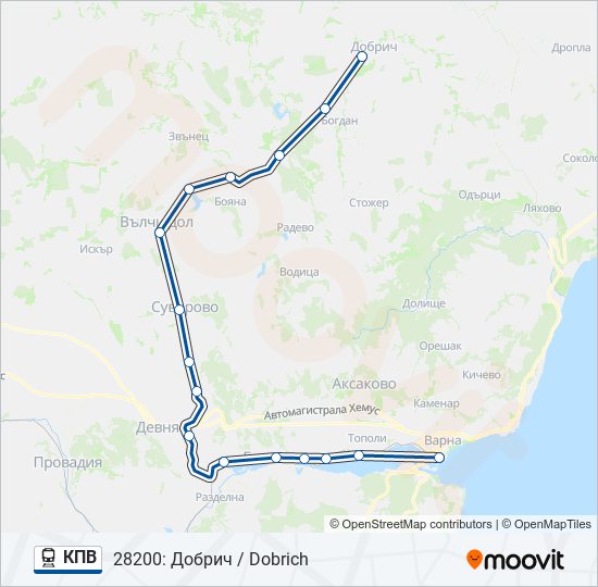 КПВ train Line Map