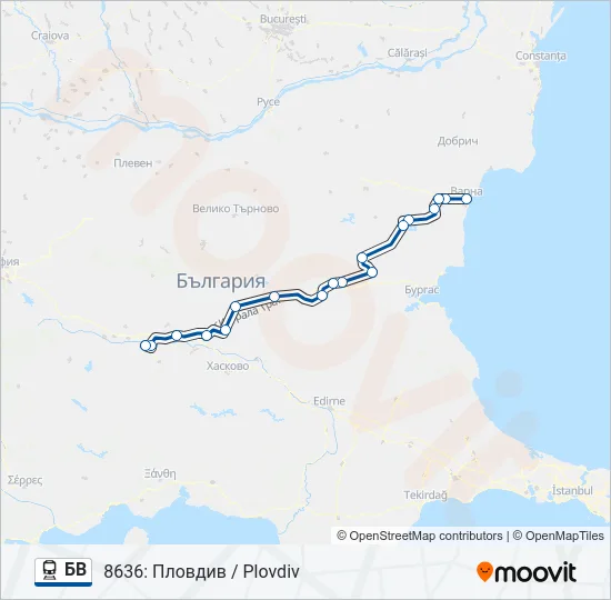 БВ Train Line Map