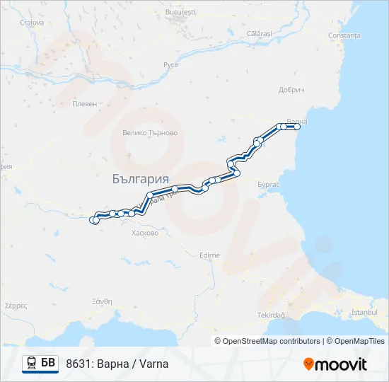 БВ Train Line Map