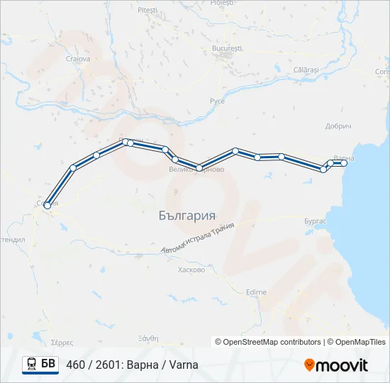 БВ Train Line Map