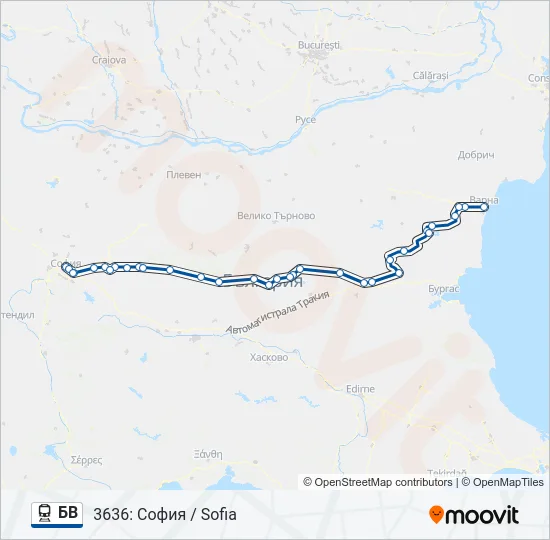 БВ Train Line Map