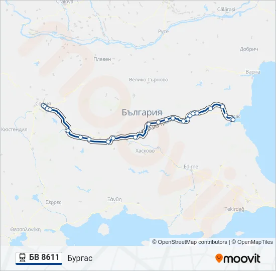 БВ 8611 Train Line Map