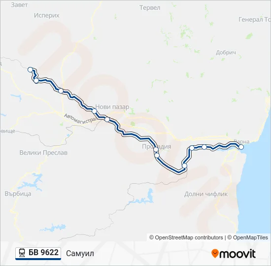 БВ 9622 Train Line Map