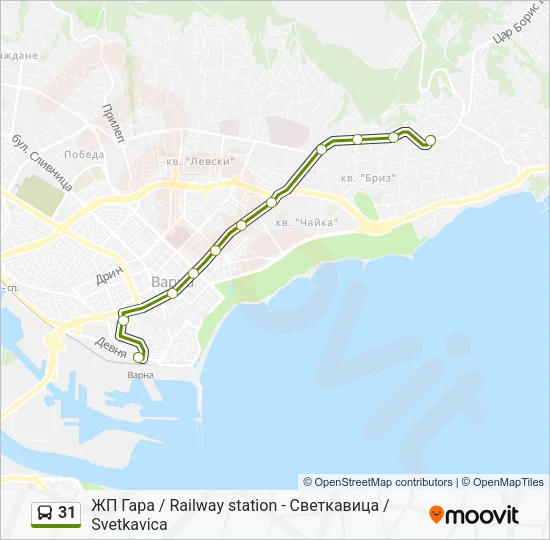Автобус 31: карта маршрута